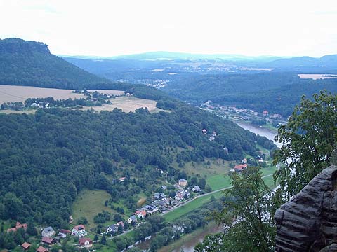 Blick vom Königstein aus die Elbe
